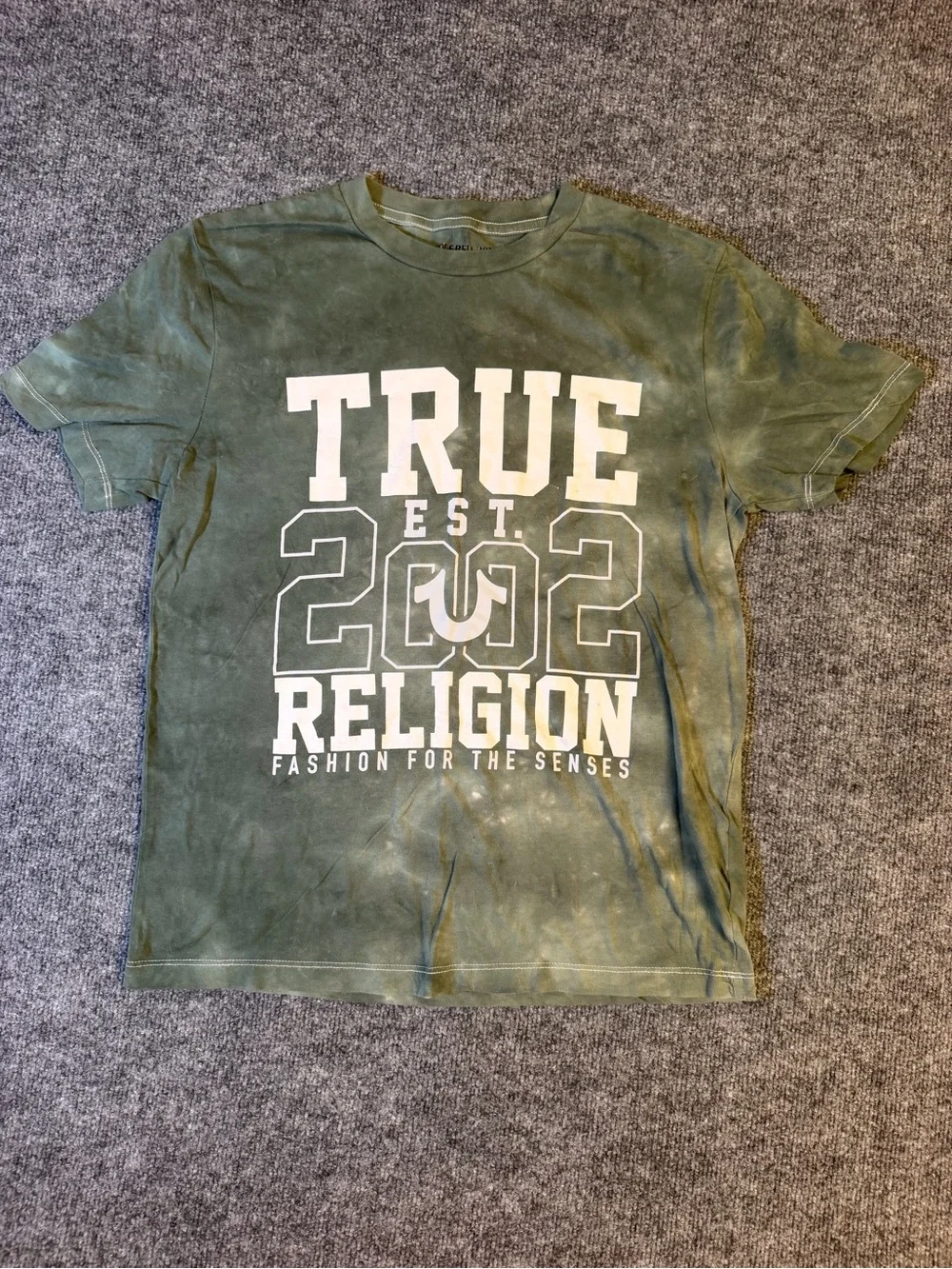 True Religion Olive Green Graphic Logo Tee